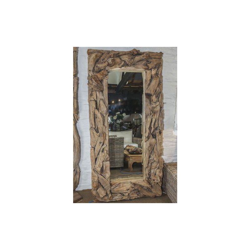 Reclaimed Teak Root Piece Rectangular Mirror - 2 Sizes