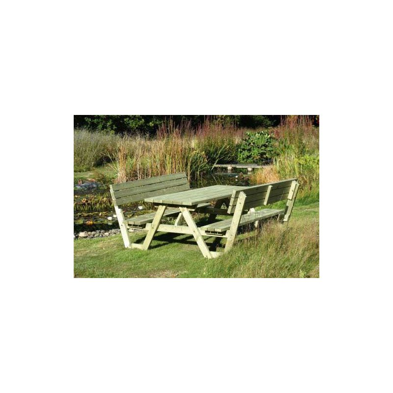 Swedish Redwood A Frame Picnic Bench with Backrests