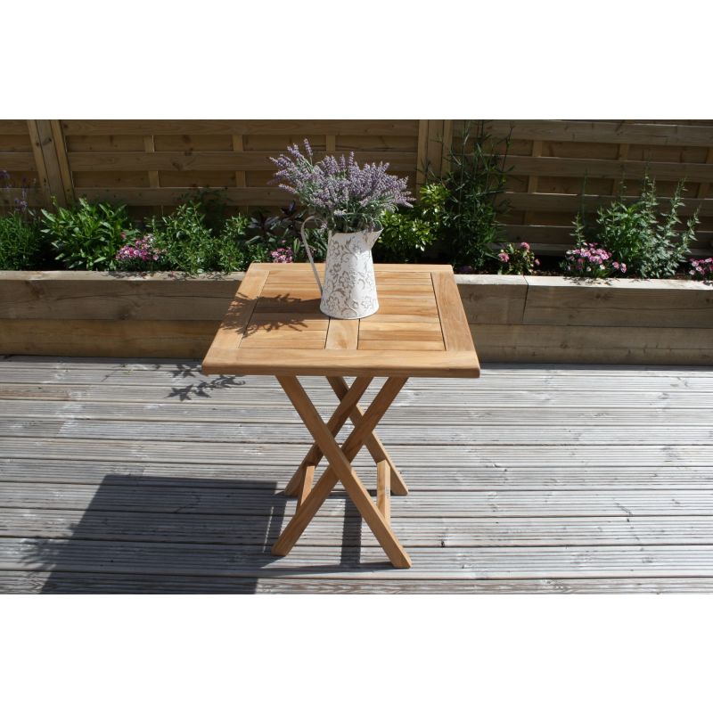 60cm Teak Square Folding Table