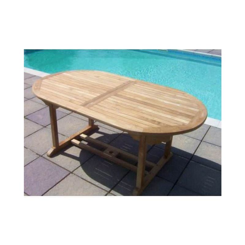 1.6m Teak Oval Pedestal Table