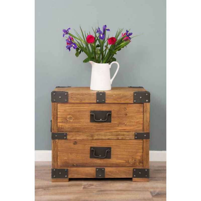 Reclaimed Elm Chunky Chest with Two Drawers 