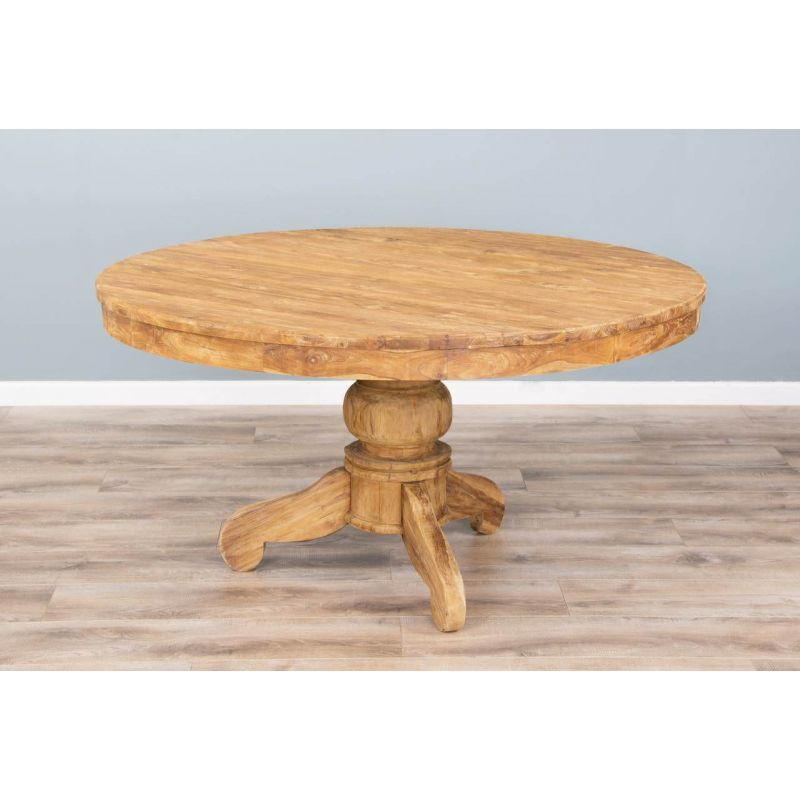 1.5m Reclaimed Teak Circular Pedestal Dining Table