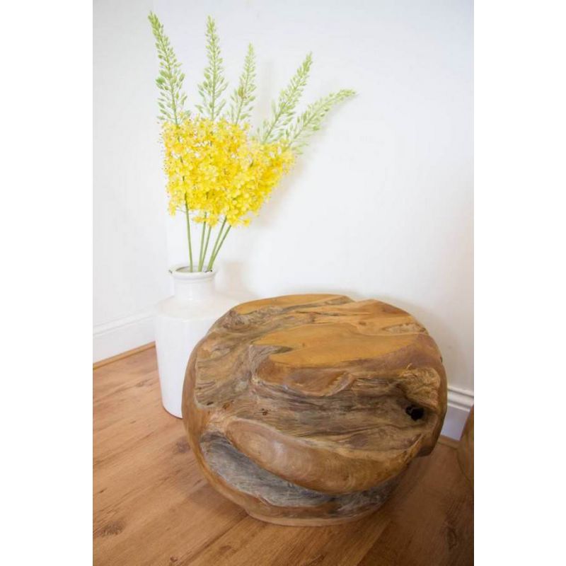 Teak Root Ball Stool / Display Stand - Circular