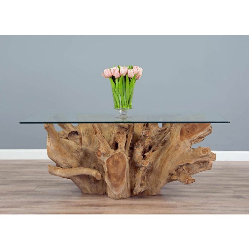 1.2m Reclaimed Teak Root Rectangular Coffee Table
