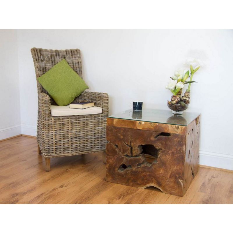 Reclaimed Teak Root Block Square Coffee/End Table