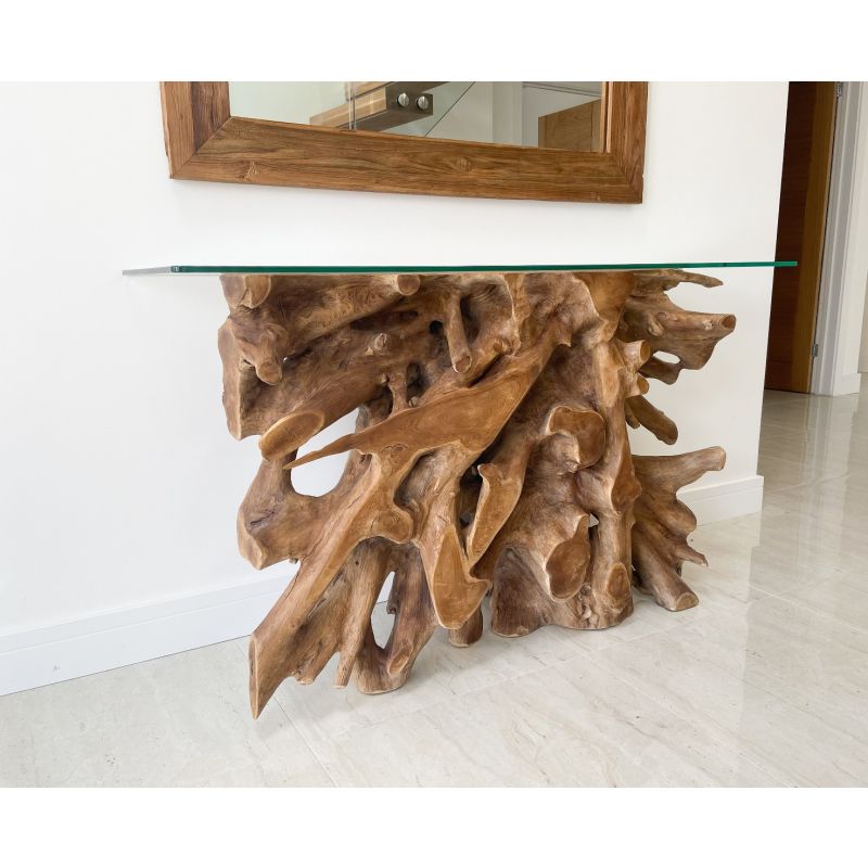 Reclaimed Teak Root Hall Table