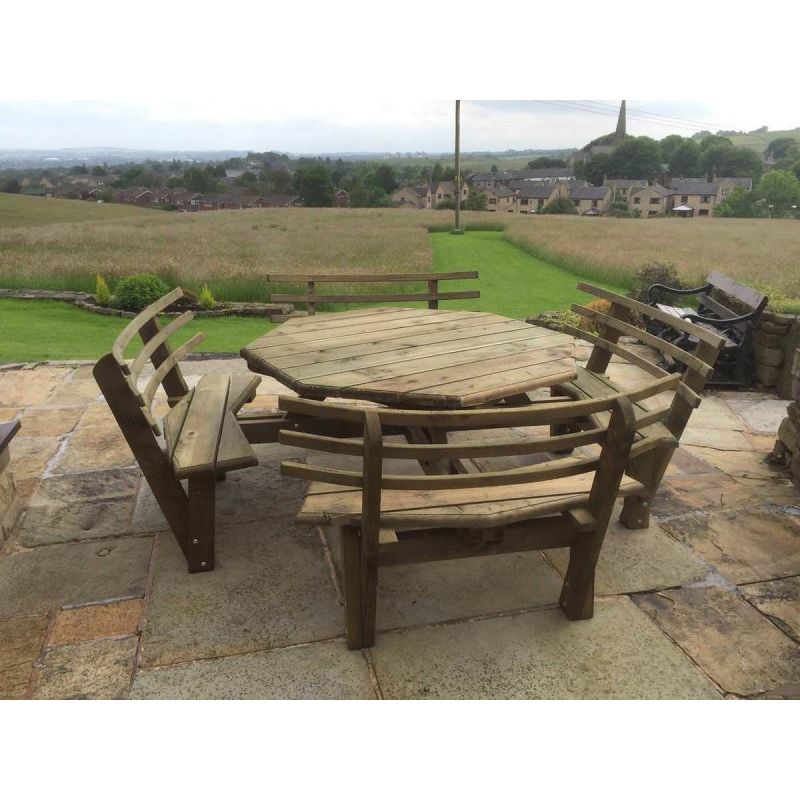 Octagonal Picnic Bench - 240cm - Without Backs