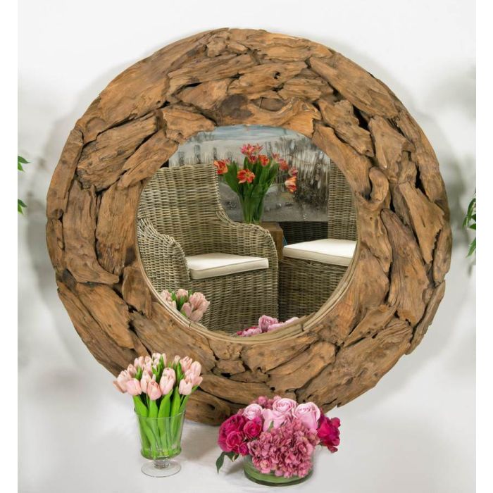 Reclaimed Teak Root Piece Circular Mirror - 4 Sizes - 4