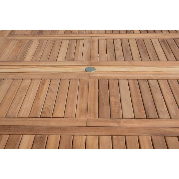 1.5m x 1.5m-2.3m Teak Circular Double Extending Table - 8