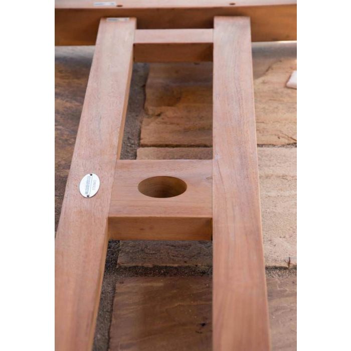 1.5m x 1.5m-2.3m Teak Circular Double Extending Table - 10