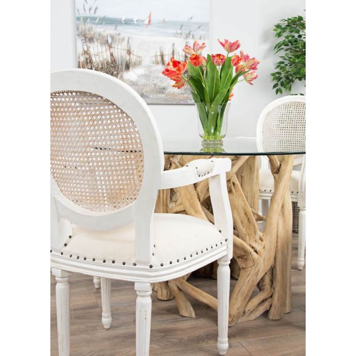 1.2m Java Root Circular Dining Table with 4 or 6 Ellena Dining Chairs - 5