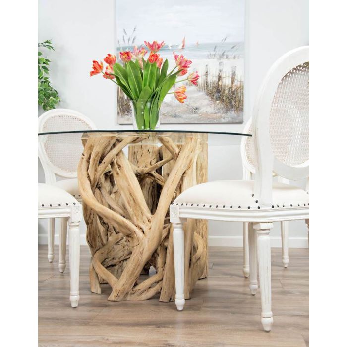 1.2m Java Root Circular Dining Table with 4 or 6 Ellena Dining Chairs - 3