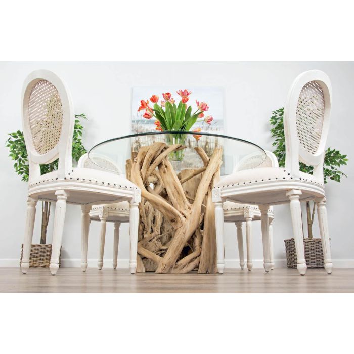 1.2m Java Root Circular Dining Table with 4 or 6 Ellena Dining Chairs - 2