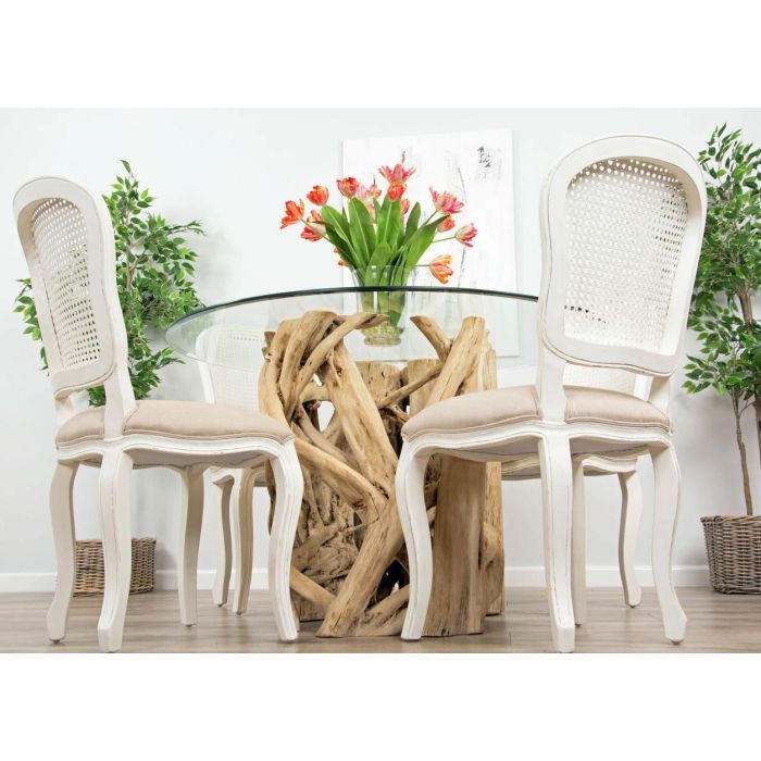 1.2m Java Root Circular Dining Table with 4 or 6 Murano Chairs - 4
