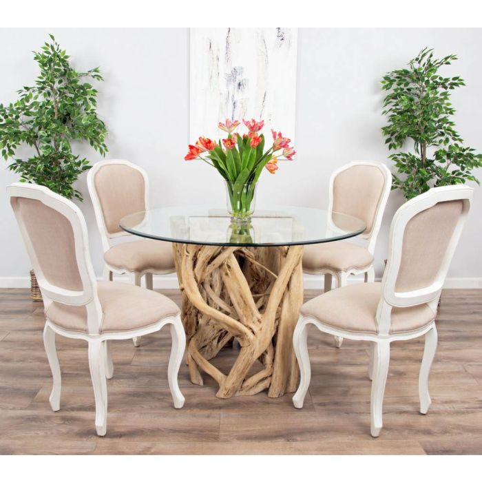 1.2m Java Root Circular Dining Table with 4 or 6 Paloma Chairs - 2