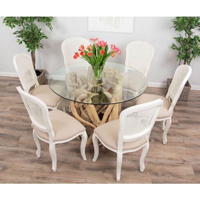 1.2m Java Root Circular Dining Table with 4 or 6 Murano Chairs - 6