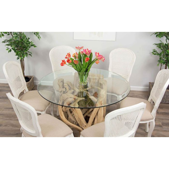 1.2m Java Root Circular Dining Table with 4 or 6 Murano Chairs - 9