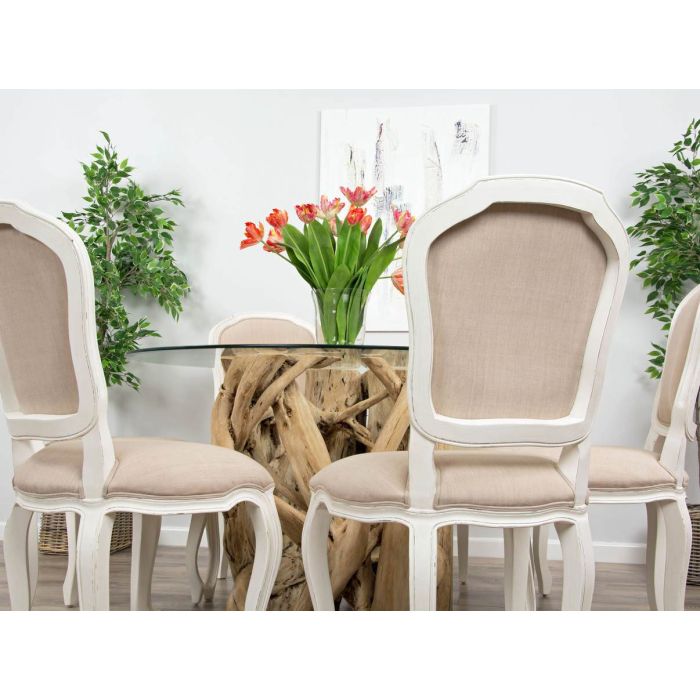 1.2m Java Root Circular Dining Table with 4 or 6 Paloma Chairs - 9