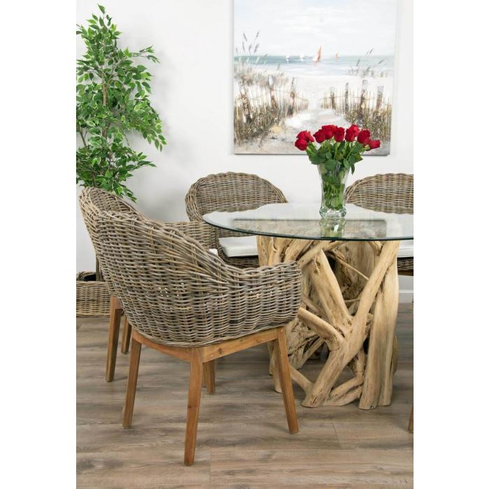1.2m Java Root Circular Dining Table with 4 or 6 Scandi Armchairs - 4