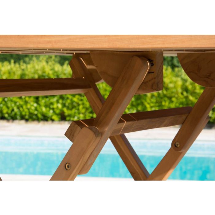 1.2m Teak Hexagonal Folding Table - 6