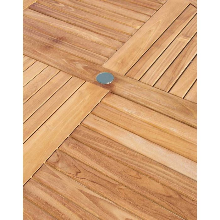 1.2m Teak Hexagonal Folding Table - 4