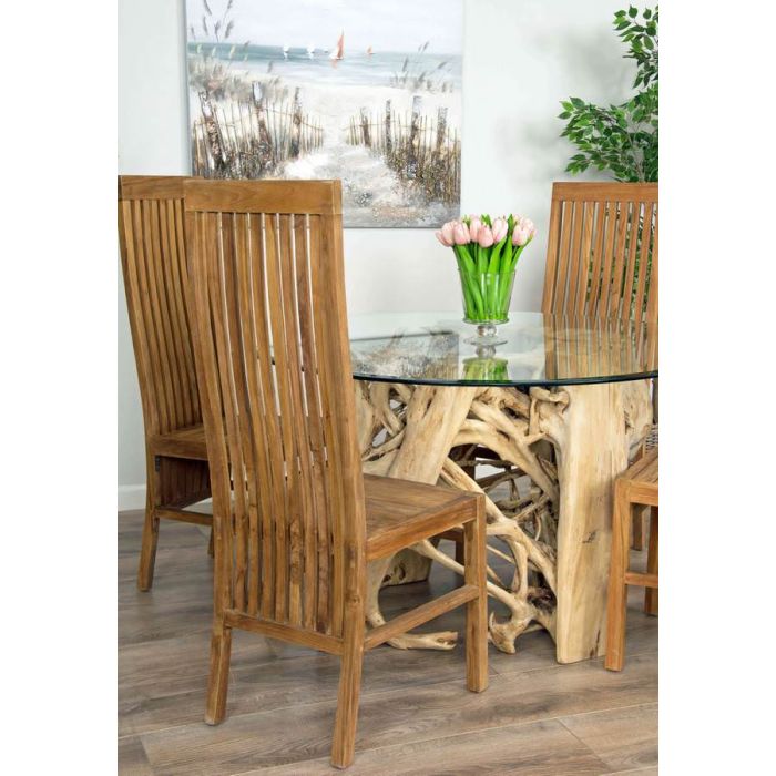 1.2 Java Root Circular Dining Table with 4 Vikka Chairs - 6