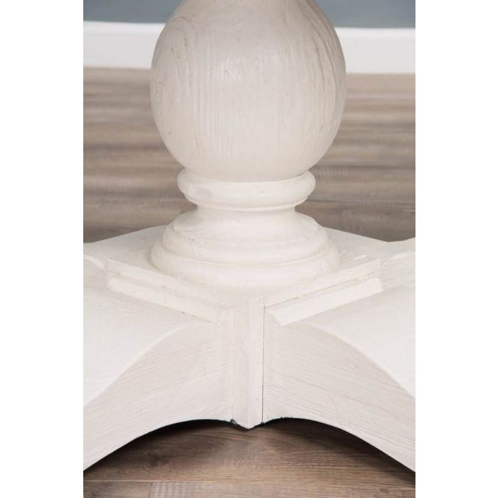 1.3m Country Pedestal Dining Table with 6 Stackable Zorro Chairs - 13