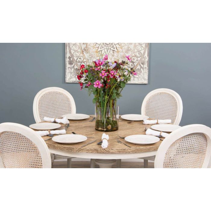 1.3m Country Pedestal Dining Table with 6 Ellena Chairs  - 7