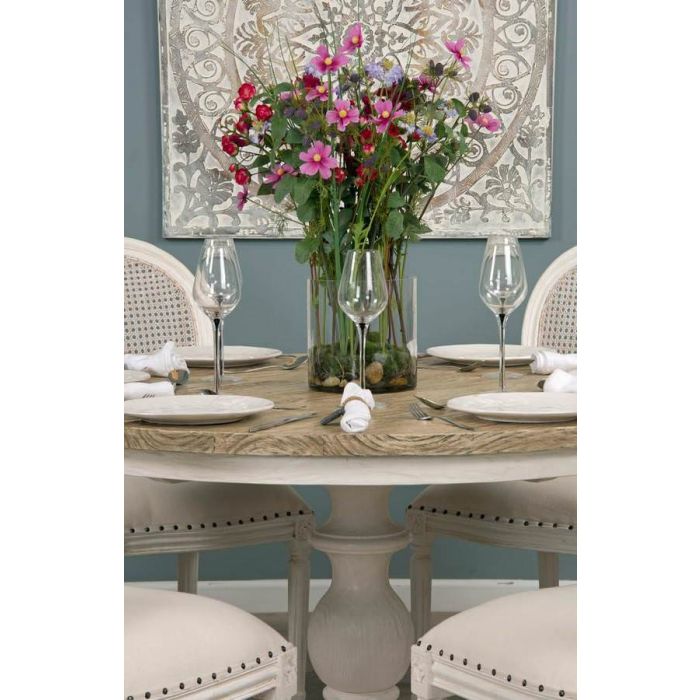 1.3m Country Pedestal Dining Table with 6 Ellena Chairs  - 8