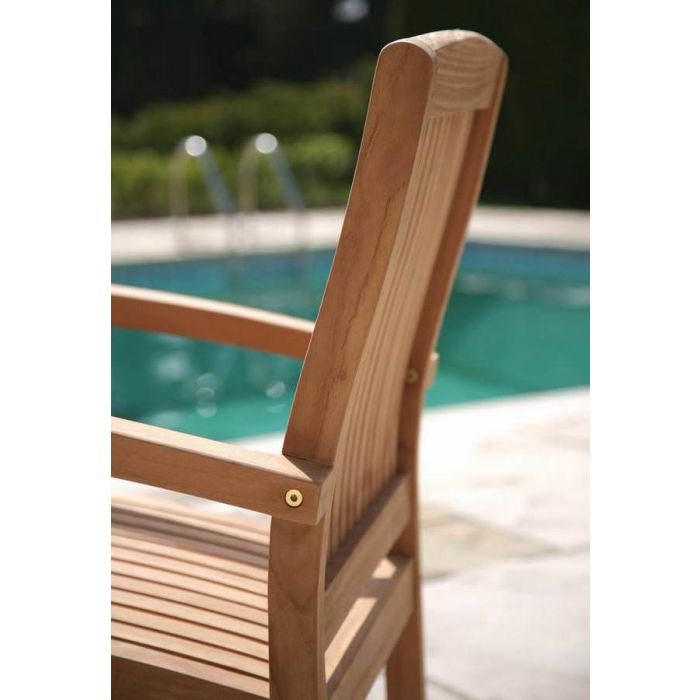 Marley Teak Stacking Garden Armchair - 4