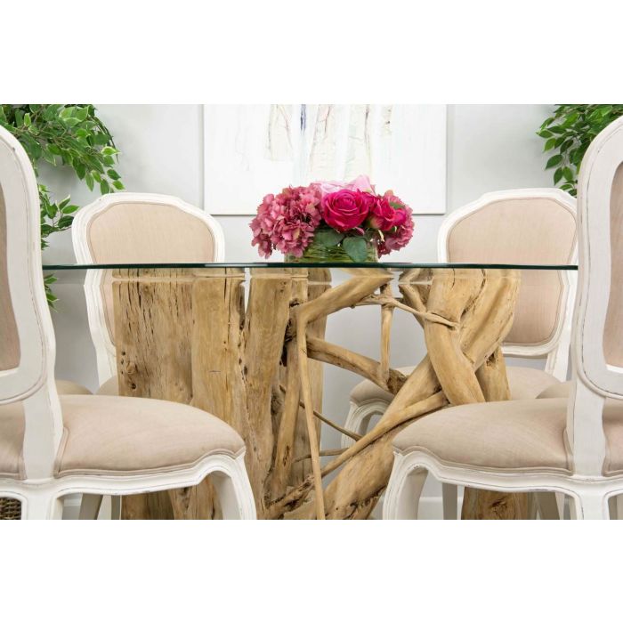 1.5m Java Root Circular Dining Table with 6 Paloma Dining Chairs - 2