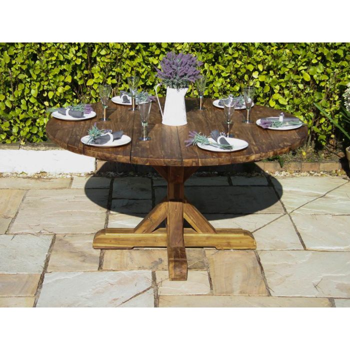 1.5m Reclaimed Teak Outdoor Open Slatted Dartmouth Table - 1