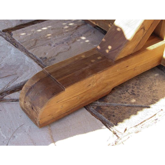 1.5m Reclaimed Teak Outdoor Open Slatted Dartmouth Table with 6 Scandi Armchairs - 11