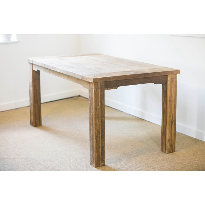 1.6m Reclaimed Teak Taplock Dining Table with 6 Santos Chairs - 4