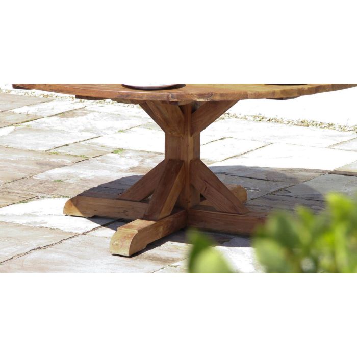 1.8m Reclaimed Teak Outdoor Open Slatted Dartmouth Table with 8 Donna Armchairs - 16