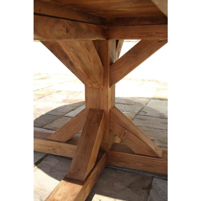 1.8m Reclaimed Teak Outdoor Open Slatted Dartmouth Table - 7