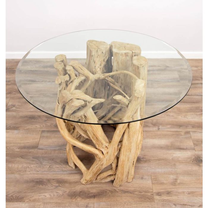 1.2m Java Root Circular Dining Table with 4 or 6 Paloma Chairs - 14