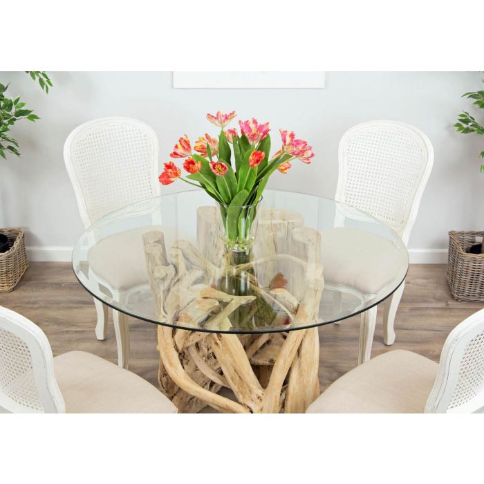 1.2m Java Root Circular Dining Table with 4 or 6 Murano Chairs - 2