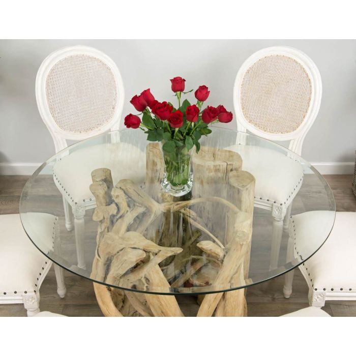 1.2m Java Root Circular Dining Table with 4 or 6 Ellena Dining Chairs - 9