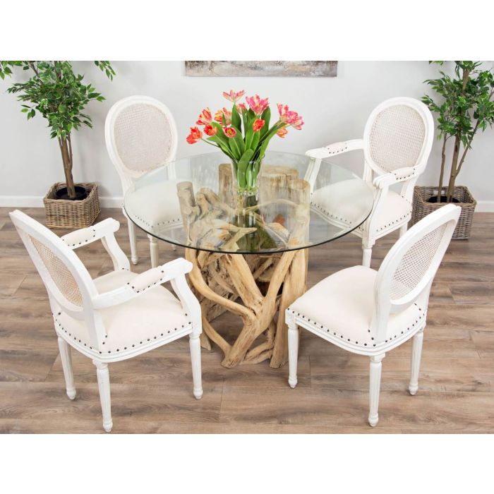 1.2m Java Root Circular Dining Table with 4 or 6 Ellena Dining Chairs - 6