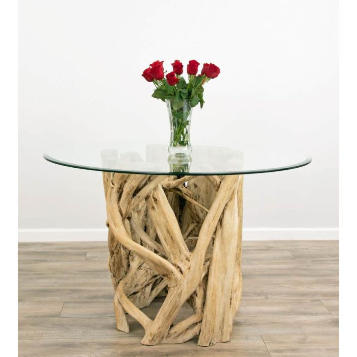 1.2m Java Root Circular Dining Table with 4 or 6 Murano Chairs - 15