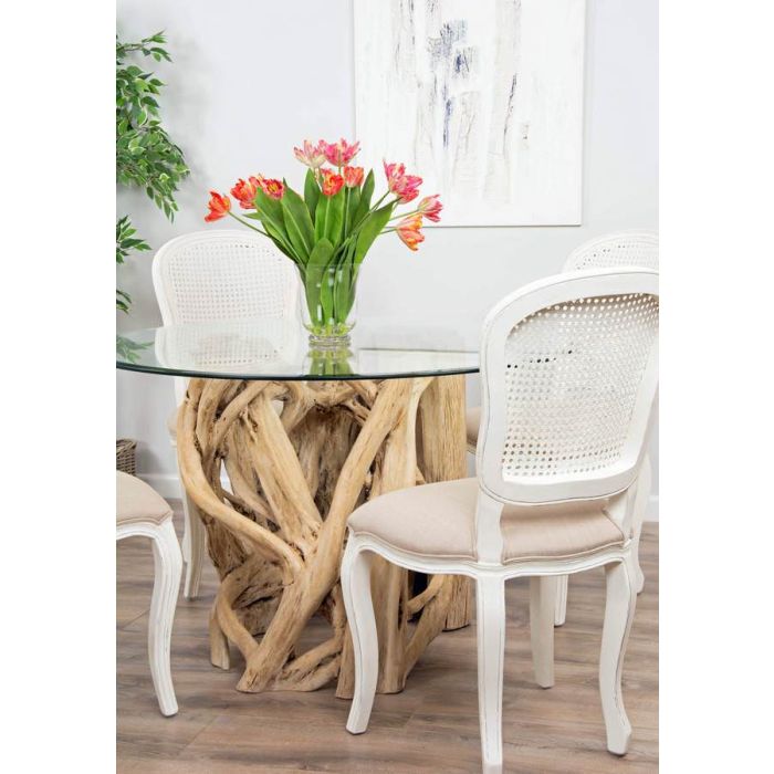 1.2m Java Root Circular Dining Table with 4 or 6 Murano Chairs - 5