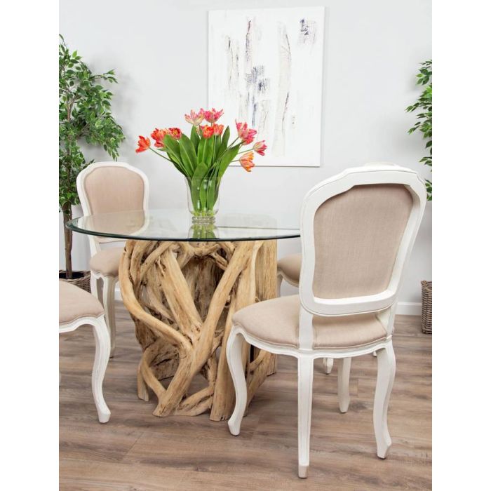 1.2m Java Root Circular Dining Table with 4 or 6 Paloma Chairs - 3