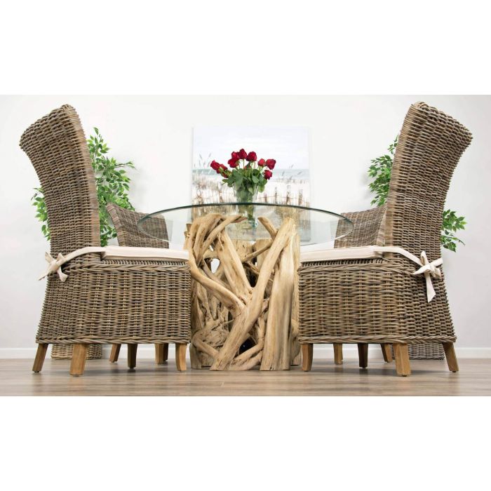 1.2m Java Root Circular Dining Table with 4 or 6 Latifa Chairs - 4