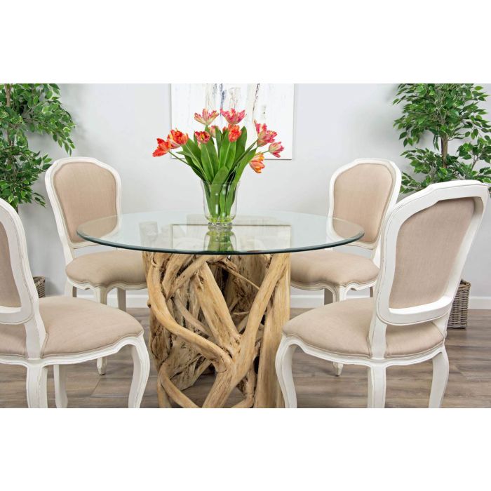 1.2m Java Root Circular Dining Table with 4 or 6 Paloma Chairs - 1
