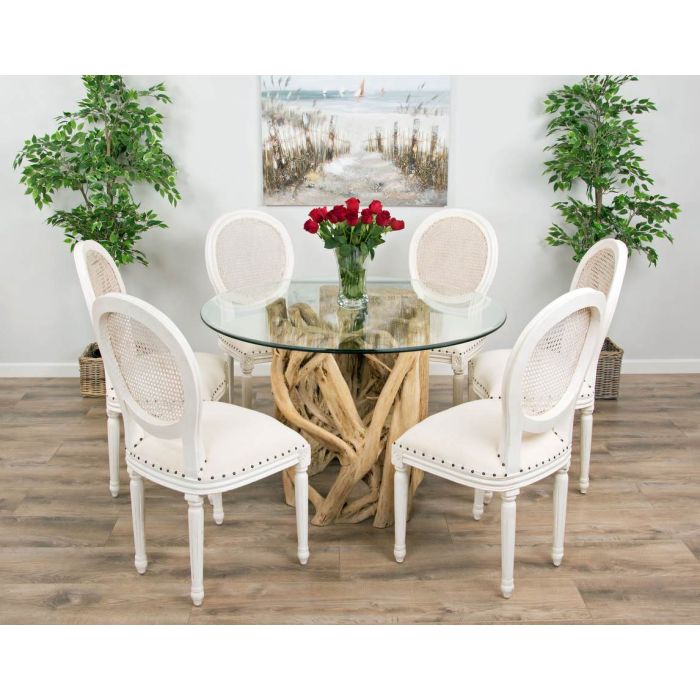 1.2m Java Root Circular Dining Table with 4 or 6 Ellena Dining Chairs - 12