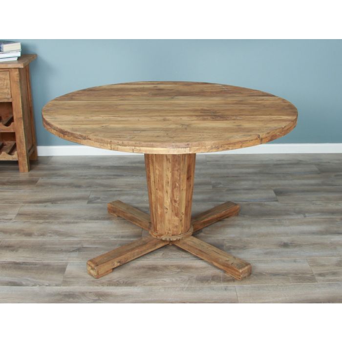 1.3m Reclaimed Teak Character Garden Table with 6 Stackable Zorro Chairs - 5