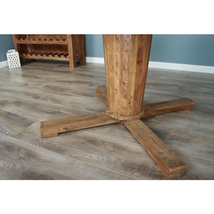 1.3m Reclaimed Teak Character Garden Table with 6 Stackable Zorro Chairs - 7