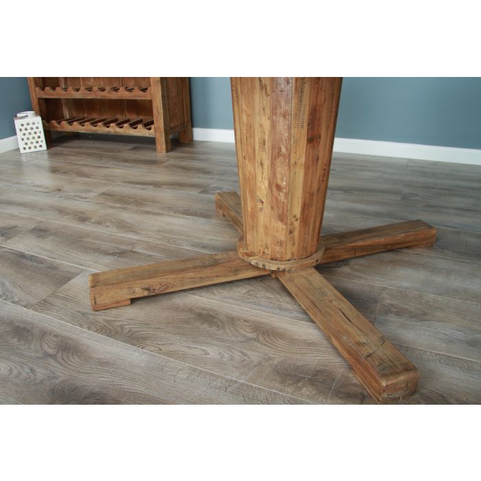 1.3m Reclaimed Teak Character Dining Table with 6 Santos Chairs - 9