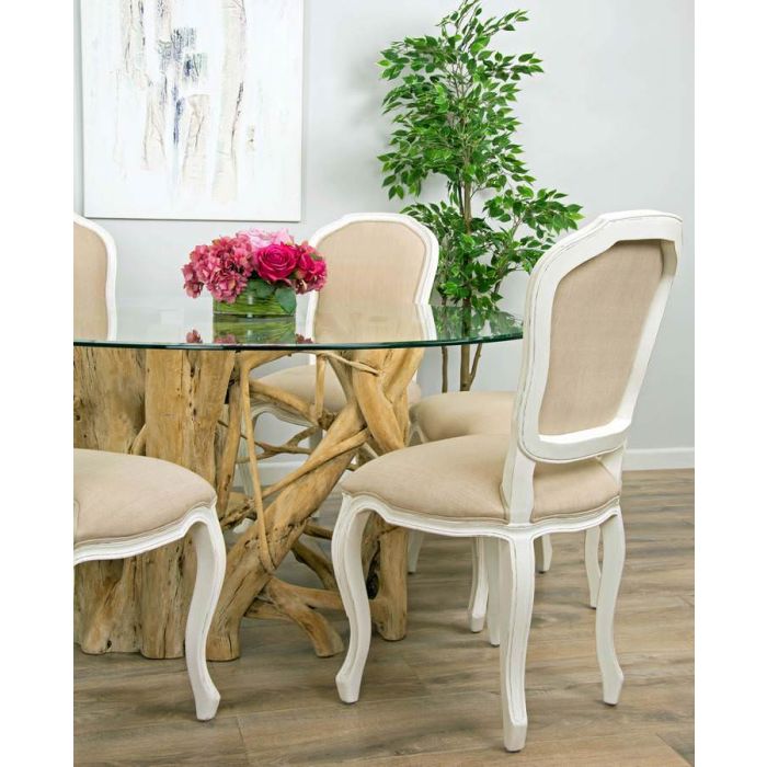 1.5m Java Root Circular Dining Table with 6 Paloma Dining Chairs - 4